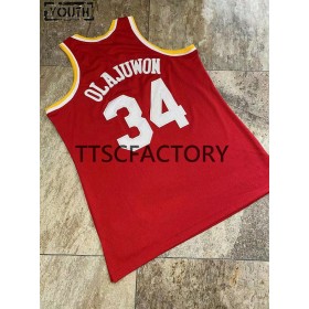 Houston Rockets OLAJUWON 34 Retro Mitchellness Punainen Lasten Pelipaidat Swingman